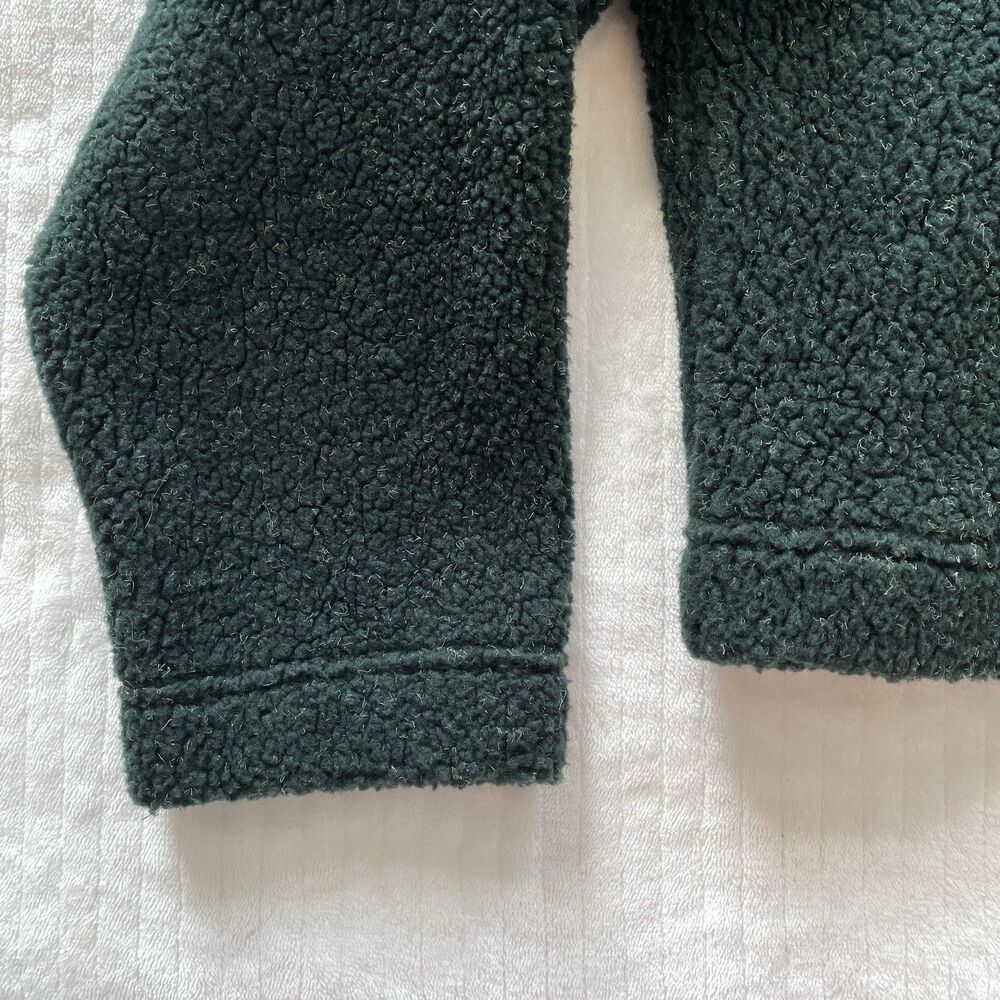 90s Vintage Coldwater Creek Green Sherpa Cardigan Jacket Wolf Buttons Womens S - Picture 5 of 11